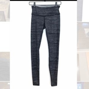 Lululemon Wunder Under Legging Black & Grey Stripe